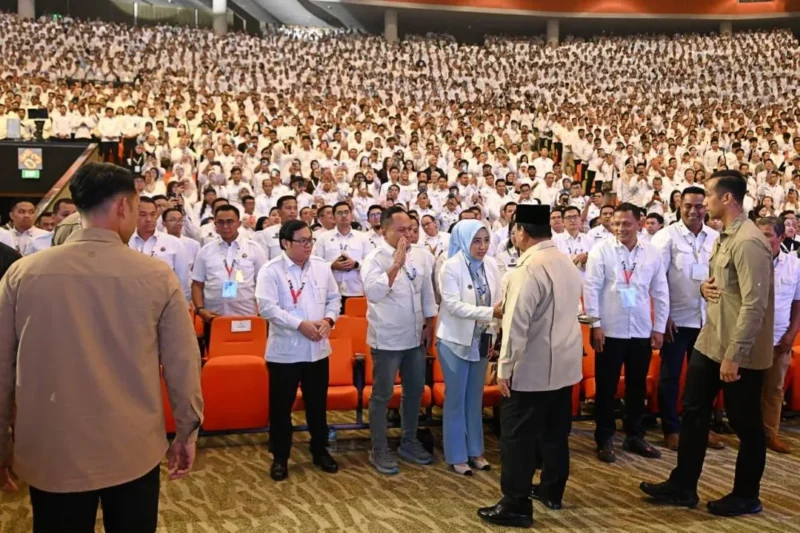 Presiden Prabowo saat menghadiri acara Building Indonesia's Future Generations Through Nutrition di SICC, Kabupaten Bogor, Jawa Barat, Rabu (3/6/2026). (Foto: BPMI Setpres)