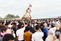 Puncak Hoyak Tabuik Piaman tahun lalu. (Foto: Diskominfo Pariaman)