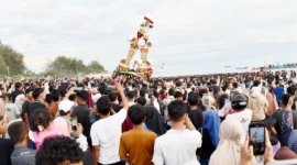 Puncak Hoyak Tabuik Piaman tahun lalu. (Foto: Diskominfo Pariaman)