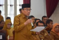 Wakil Wali Kota Padang Maigus Nasir mengikuti Rakor LP2B Sumbar di Auditorium Gubernur Sumbar, Selasa (2/6/2026). (Foto: Pemko Padang)