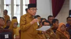 Wakil Wali Kota Padang Maigus Nasir mengikuti Rakor LP2B Sumbar di Auditorium Gubernur Sumbar, Selasa (2/6/2026). (Foto: Pemko Padang)