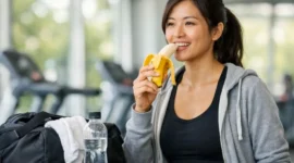 Ilustrasi seorang wanita sedang makan pisang. (Foto: Website Alodokter)