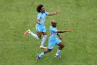 Penyerang RD Kongo, Yoane Wissa usai mencetak gol ke gawang Portugal. (Foto: FIFA.com)
