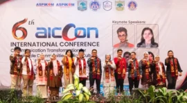 Wakil Wali Kota Padang, Maigus Nasir menghadiri kegiatan The 6th AICCON 2026 dan Kongres VIII Aspikom Indonesia, di The ZHM Premiere Hotel Padang, Rabu (22/7/2026). (Foto: Pemko Padang)