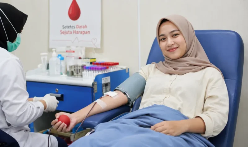 Ilustrasi donor darah. (Foto: AI Generate)