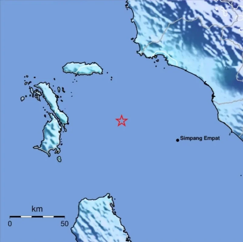 Gempa M 4,7 guncang Air Bangis, Pasbar, Sabtu (18/7/2026). (Foto: BMKG)