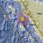 Gempa magnitudo 3,2 mengguncang barat Pasaman Barat pada Senin (13/7/2026) pukul 01.53 WIB. (Foto: BMKG)