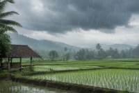 Ilustrasi hujan lebat. (Foto: AI Generate)
