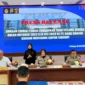Konferensi pers penanganan perkara dugaan tindak pidana perbankan di PT Bank Nagari Cabang Pembantu Siberut, Mentawai bertempat di Mapolda Sumbar, Senin (13/7/2026). (Foto: Polda Sumbar)