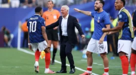 Kylian Mbappe merayakan gol yang dicetaknya ke gawang Swedia pada babak 32 besar Piala Dunia FIFA 2026. (Foto: FIFA.com)