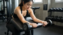 Ilustrasi wanita melakukan latihan wrist roll. (Foto: AI Generate)