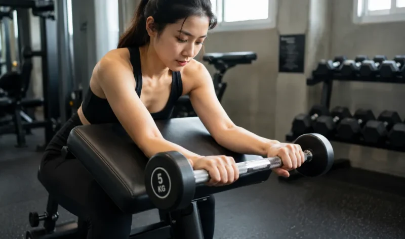 Ilustrasi wanita melakukan latihan wrist roll. (Foto: AI Generate)