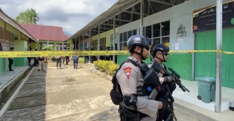 Lokasi ledakan bom rakitan di MAN 3 Padang. (Foto: Ist)