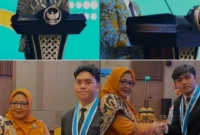 Menperin RI, Agus Gumiwang Kartasasmita (kiri atas), Kepala BPSDMI Kemenperin, Doddy Rahadi (kanan atas) dan Kepala SMK SMAK Padang Silvania Lorina (bawah) saat Pelantikan dan Pelepasan Lulusan Angkatan 58 di ZHM Premiere Hotel Padang, Kamis (16/7/2026). (Foto: Ist)