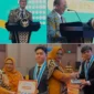 Menperin RI, Agus Gumiwang Kartasasmita (kiri atas), Kepala BPSDMI Kemenperin, Doddy Rahadi (kanan atas) dan Kepala SMK SMAK Padang Silvania Lorina (bawah) saat Pelantikan dan Pelepasan Lulusan Angkatan 58 di ZHM Premiere Hotel Padang, Kamis (16/7/2026). (Foto: Ist)
