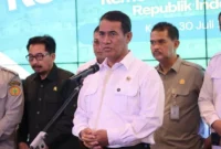 Mentan Andi Amran Sulaiman memberikan keterangan pers. (Foto: Kementan)