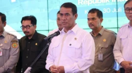 Mentan Andi Amran Sulaiman memberikan keterangan pers. (Foto: Kementan)