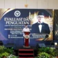Menhaj RI Mochamad Irfan Yusuf saat membuka Evaluasi Penguatan Layanan Penyelenggaraan Ibadah Haji Provinsi Kalimantan Selatan dan Embarkasi Banjarmasin Tahun 1447 H/2026 M di Banjarbaru, Kamis (9/7/2026). (Foto: Kemenhaj)