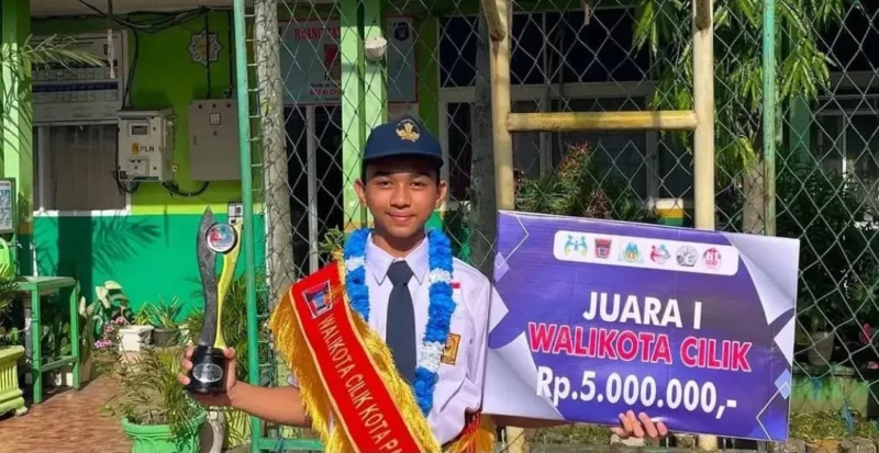 Siswa SMPN 11 Padang Muhammad Alkhalifi Hakim berhasil meraih gelar Wali Kota Cilik Kota Padang 2026. (Foto: Pemko Padang)