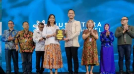 Wamenpar Ni Luh Puspa saat pembukaan Nusantara Food & Hotel Expo 2026 di ICE BSD City, Tangsel, Kamis (9/7/2026). (Foto: Kemenpar)