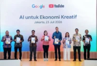 Wamen Ekonomi Kreatif, Irene Umar saat peluncuran AI Economic Impact Report: Building the Future: Shaping Indonesia’s AI Era dalam forum Google & Youtube untuk AI dan Ekonomi Kreatif di Thamrin Nine Ballroom, Jakarta, Kamis (23/7/2026). (Foto: Kementerian Ekraf)
