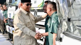 Presiden Prabowo Subianto saat peluncuran biodiesel B50 di Rest Area KM 57 Karawang, Jawa Barat, Kamis (9/7/2026). (Foto: BPMI Setpres)
