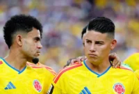 Pemain Timnas Kolombia Luis Diaz dan James Rodriguez. (Foto: FIFA.com)