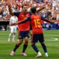 Pemain Timnas Spanyol merayakan gol ke gawang Austria. (Foto: FIFA.com)