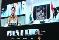 Wali Kota Padang, Fadly Amran saat pertemuan daring bersama Konjen India di Medan, Ravi Shanker Goel, dari Kediaman Resmi Wali Kota Padang, Selasa (28/7/2026). (Foto: Pemko Padang)