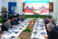 Pertemuan bilateral Indonesia dan Singapura di Istana Merdeka, Jakarta, Senin (6/7). (Foto: Kementerian ESDM)