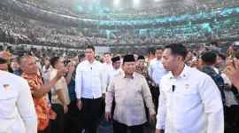 Presiden Prabowo Subianto menghadiri Puncak Peringatan Harkopnas ke-79 di Indonesia Arena, Gelora Bung Karno, Jakarta, Minggu (12/7/2026). (Foto: Setkab RI)