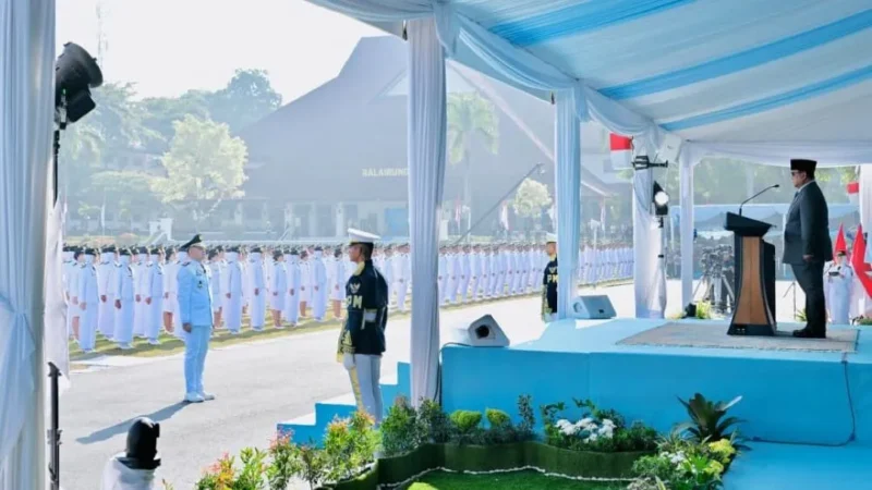 Presiden Prabowo Subianto memimpin Upacara Pelantikan Pamong Praja Muda (PPM) Angkatan XXXIII IPDN 2026 di Lapangan Parade IPDN Kampus Jatinangor, Kabupaten Sumedang, Jawa Barat, Rabu (29/7/2026). (Foto: BPMI Setpres/Laily Rachev)