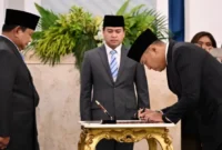 Presiden Prabowo Subianto melantik Sudaryono sebagai Kepala BGN di Istana Negara, Jakarta, Rabu (22/7/2026). (Foto: BPMI Setpres/Cahyo)