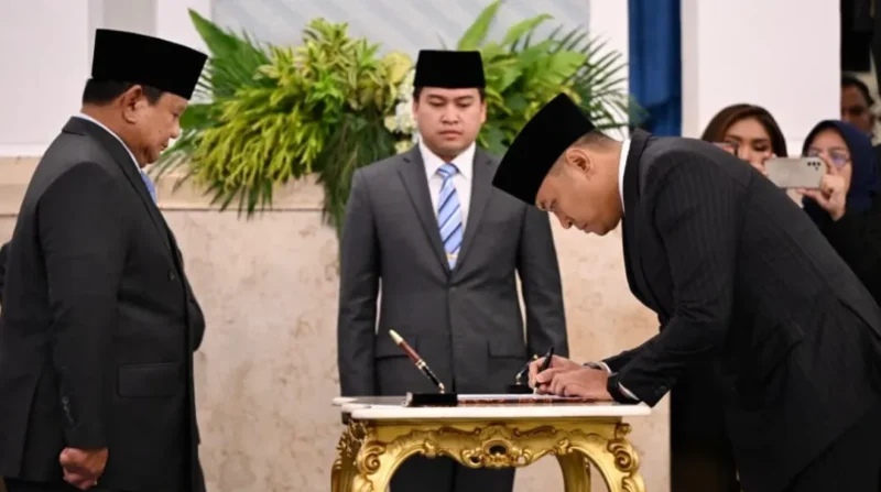Presiden Prabowo Subianto melantik Sudaryono sebagai Kepala BGN di Istana Negara, Jakarta, Rabu (22/7/2026). (Foto: BPMI Setpres/Cahyo)