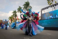 Puncak penyelenggaraan Jember Fashion Carnaval (JFC) 2026 di Alun-Alun Kabupaten Jember, Minggu (26/7). (Foto: Kemenpar)