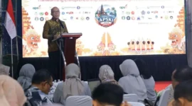 Deputi Bidang Kewirausahaan Kementerian UMKM, Riza Damanik saat menghadiri Rakernas III APSKI di Kuta, Bali, Kamis (23/7). (Foto: Kementerian UMKM)