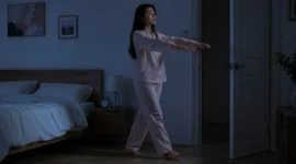 Ilustrasi sleepwalking atau tidur berjalan. (Foto: AI Generate)