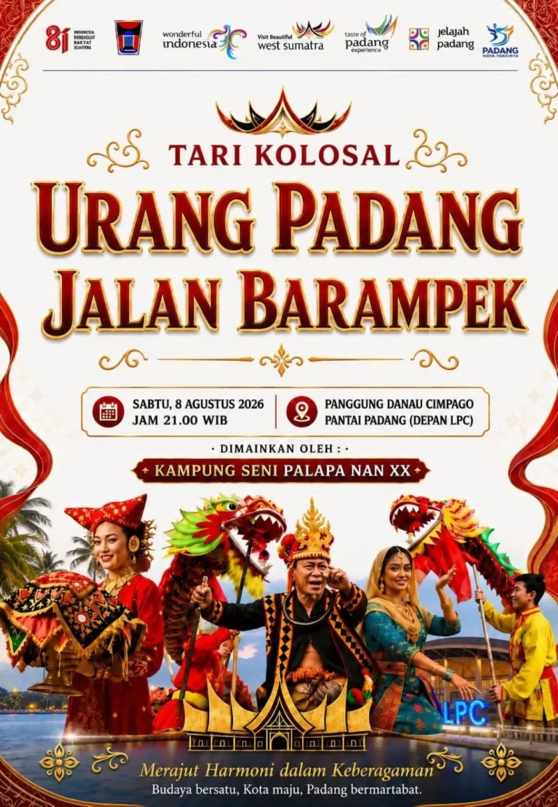 Tari Kolosal Urang Padang Jalan Barampek meriahkan Padang Harmoni Festival HJK Padang ke-357. (Foto: Pemko Padang)