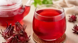 Ilustrasi teh rosella. (Foto: AI Generate)