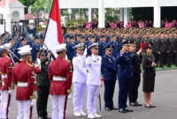 Presiden Prabowo Subianto memimpin Upacara Praspa TNI dan Polri Tahun 2026 di halaman depan Istana Merdeka, Jakarta,  Rabu (22/7/2026). (Foto: BPMI Setpres)