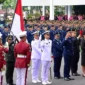Presiden Prabowo Subianto memimpin Upacara Praspa TNI dan Polri Tahun 2026 di halaman depan Istana Merdeka, Jakarta,  Rabu (22/7/2026). (Foto: BPMI Setpres)