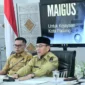 Wakil Wali Kota Padang, Maigus Nasir, saat mengikuti Rapat Evaluasi Bantuan Stimulan Rumah Rusak Pascabencana Hidrometeorologi bersama BNPB secara virtual di Kediaman Resmi Wali Kota Padang, Senin (6/7/2026). (Foto: Pemko Padang)