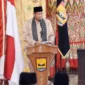 Wali Kota Pariaman Yota Balad memaparkan berbagai prestasi yang berhasil diraih dalam Sidang Paripurna Istimewa DPRD Kota Pariaman, Kamis (2/7/2026). (Foto: Diskominfo Pariaman)