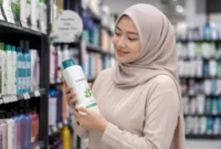 Ilustrasi Wanita memilih sampo untuk perawatan rambut. (Foto: AI Generate)