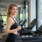 Ilustrasi Wanita sedang olahraga treadmill. (Foto: AI Generate)