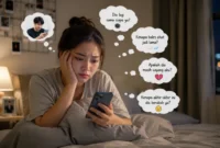 Ilustrasi wanita overthinking ke pacar. (Foto: AI Generate)