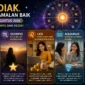 Ilustrasi lima zodiak dengan ramalan baik pada Senin (31/8/2026). (Foto: AI Generated) 