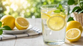Ilustrasi air lemon. (Foto: AI Generated)
