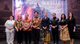 Menteri Pariwisata, Widiyanti Putri Wardhana saat konferensi pers konser Andrea Bocelli di JIExpo Kemayoran, Jakarta, (19/8/2026). (Foto: Kemenpar)