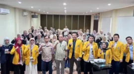 BPBD Padang bersama Prodi Teknik Pertambangan UNP menggelar kegiatan Sosialisasi Kesiapsiagaan Bencana Tanah Longsor bagi masyarakat Kelurahan Seberang Palinggam, Sabtu (1/8/2026). (Foto: BPBD Padang)